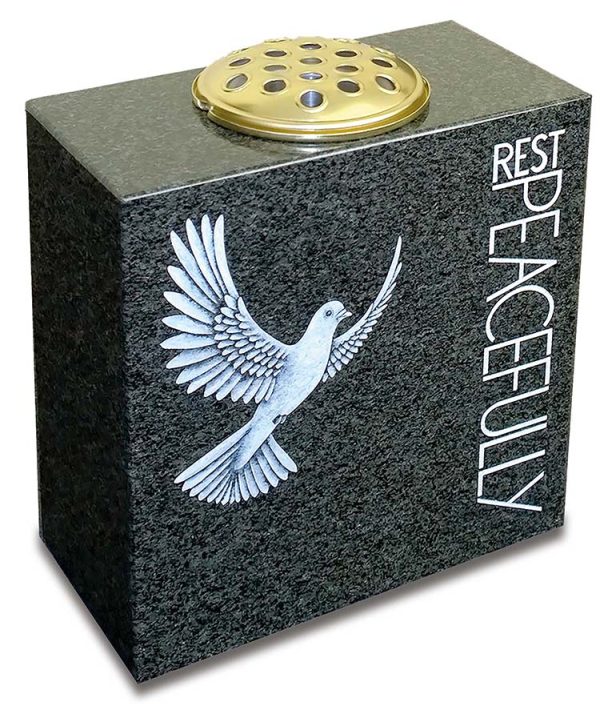 South African Dark Grey Granite Vase