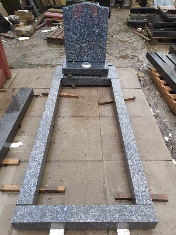 Blue Pearl Headstone & Kerbset Memorial