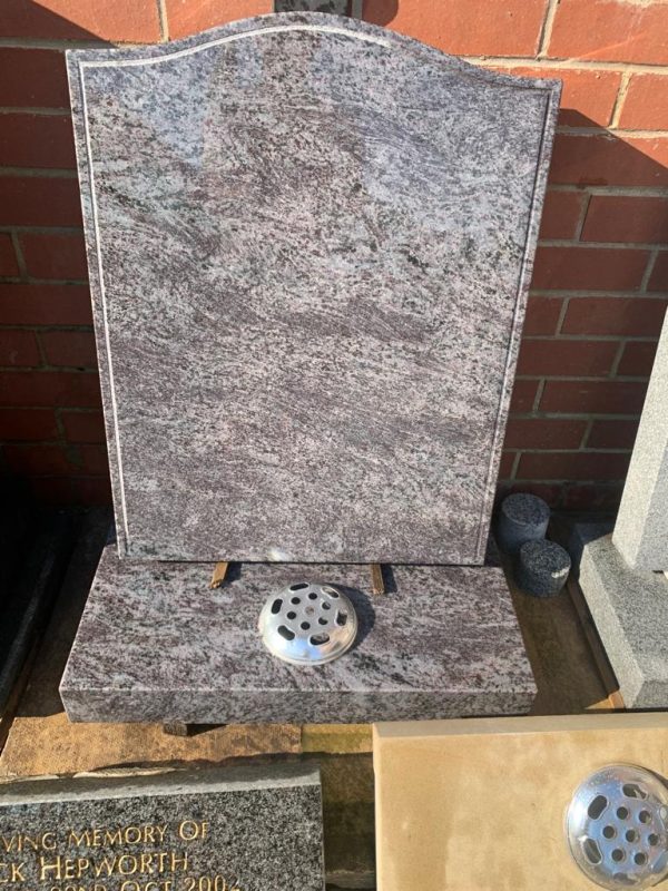 Polished Bahama Blue Granite Headstone